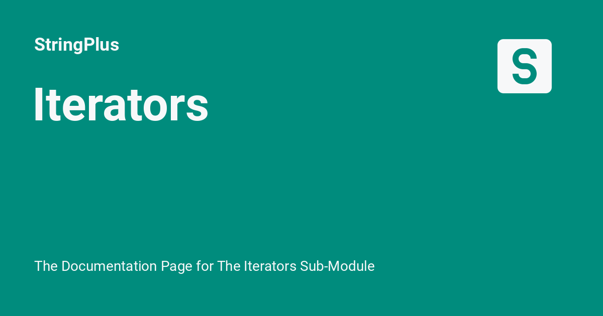 Iterators - StringPlus